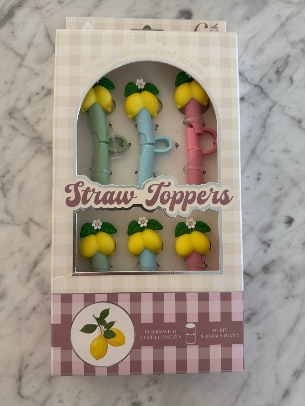 Lemon Straw Toppers Set & Ice Molds